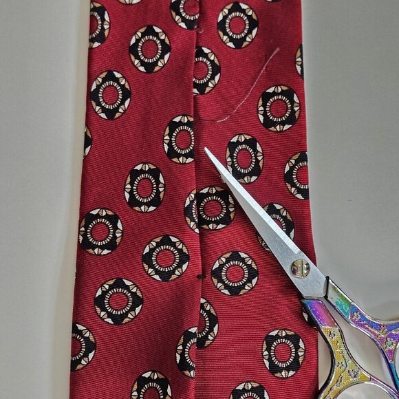 Unbranded Handmade Silk Tie France Geometric Boho Office Preppy W3.5" L59.5" - Picture 9 of 16